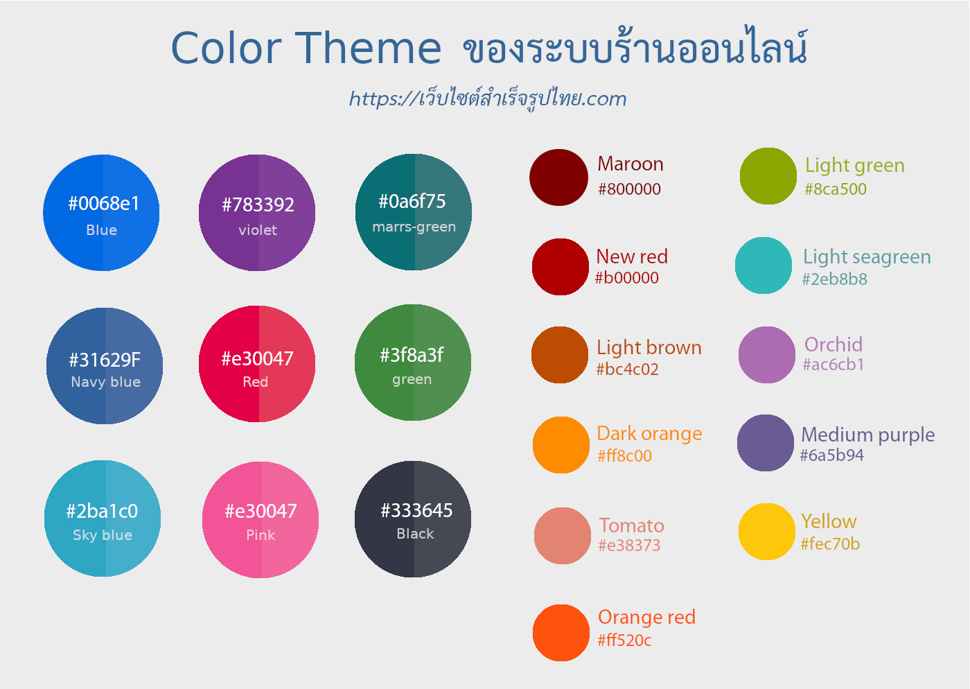 storefront page general tab - ช่วยให้คุณเลือกสีธีมของร้าน ให้เหมาะกับสินค้าของคุณ